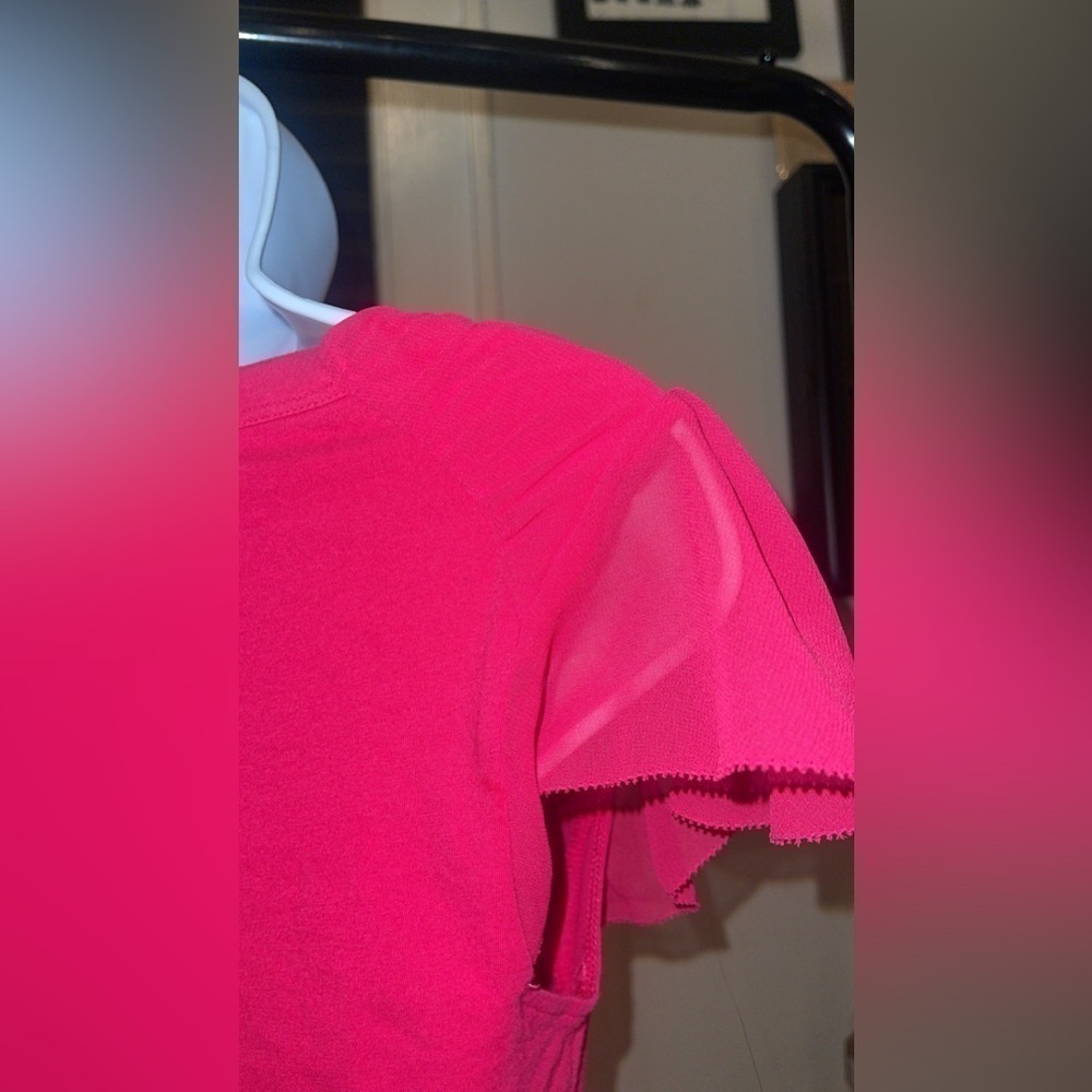 Banana Republic Petal Sleeve Pink Scoop neck Top XS - Picture 4 of 9